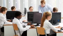 Students in an IT classroom