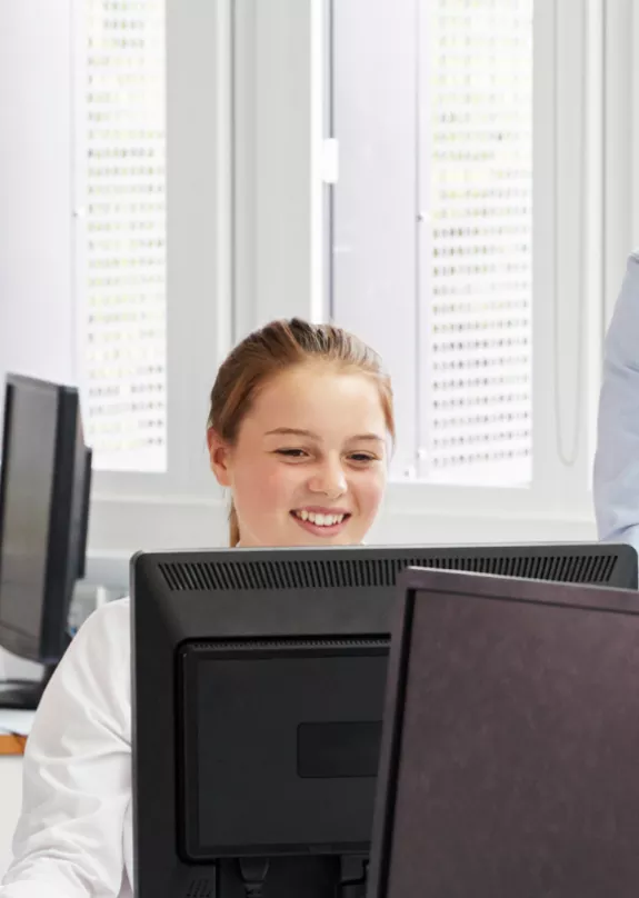 Students in an IT classroom